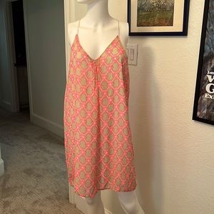 Neon Barbielicious pink mini racer back short dress